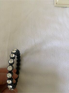 Chico's Black Bracelet with Clear Crystal Accents w magnetic closure
